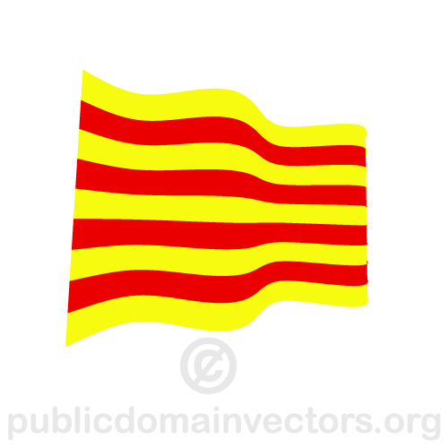Bandiera vettoriale ondulato della Catalogna