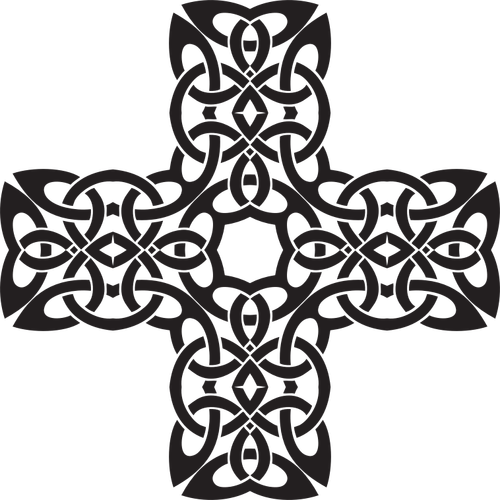 Keltský kříž modrý kříž v černém