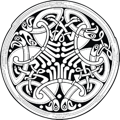 Disegno ornamentale celtico vettoriale di cerchio