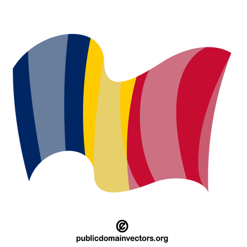 Bandeira nacional do Chade acenando