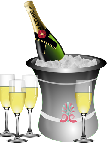 Champagne serving vector illustration