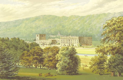 Chatsworth House vector drawing