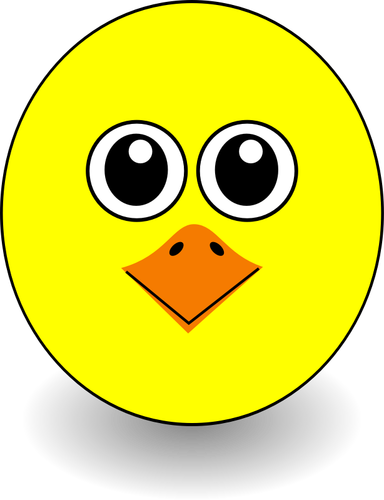 Cartoon funny chick face vector graphics