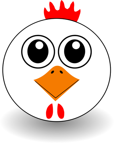 Dibujo vectorial de cara de pollo divertido