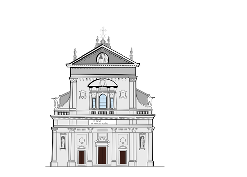 Церковь Сан-Рокко в Миазино векторное изображение
