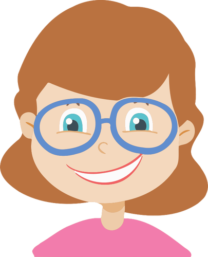 Smiling girl with eyeglassses
