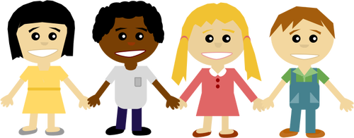 Children holding hands