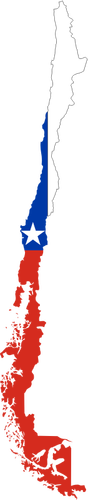 Şili bayrak harita