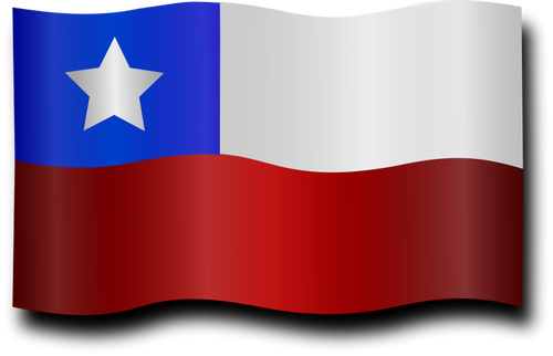 Ветреный чилийский флаг векторные картинки