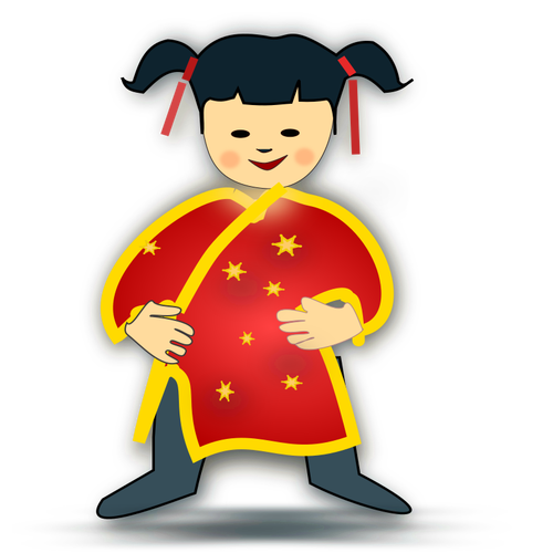 中国の女の子のベクトル