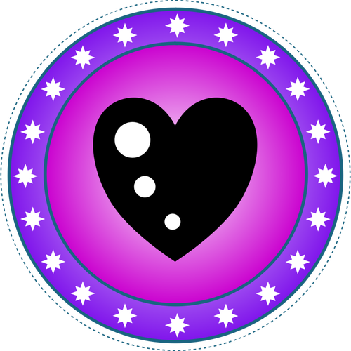 Purple heart badge vector clip art