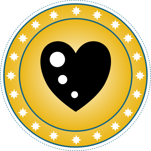 Gráficos del vector insignia corazón amarillo