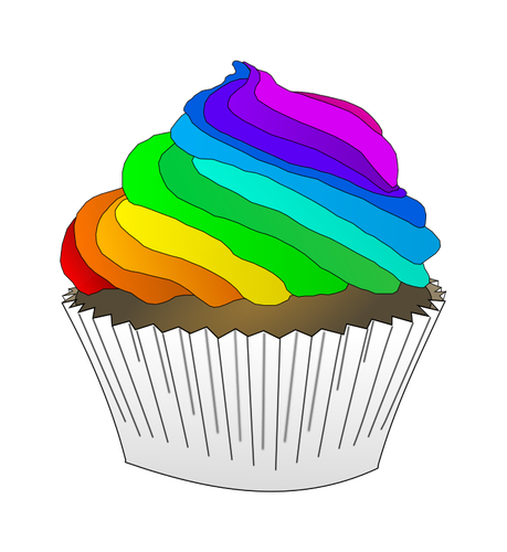 Regenboog cupcake