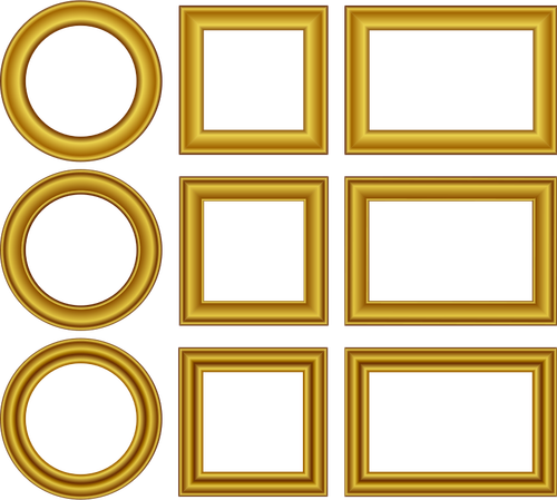 Imagine vectorială set de rame de aur