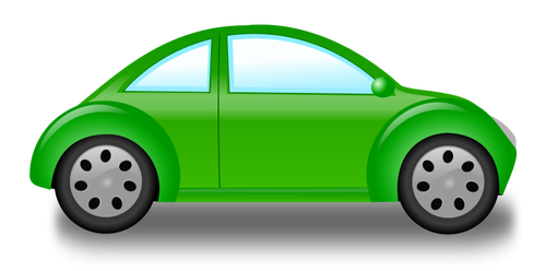 绿色小汽车矢量图形