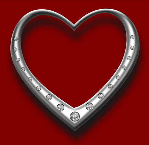 Heart with diamonds vector graphics