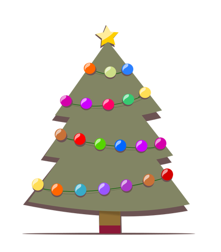 クリスマス ツリーの装飾図面のベクトル