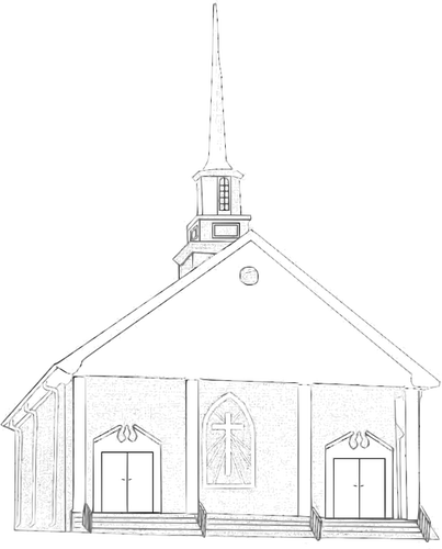 Land kerk vector tekening