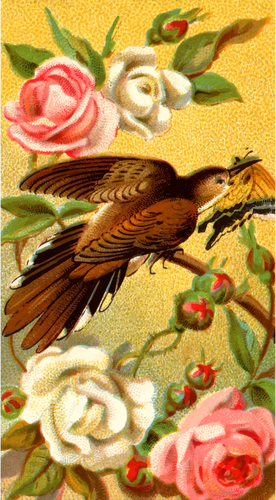 Bird in flowers