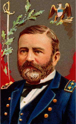 Generál Grant vektorový portrét