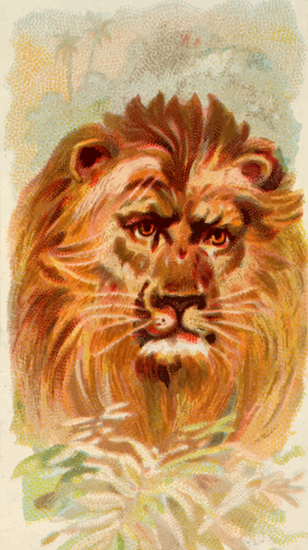 Målade lejon