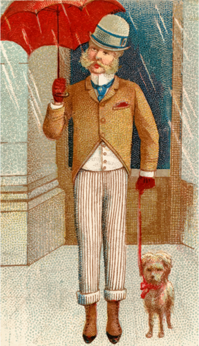 Vintage man and dog