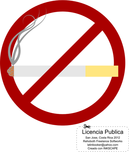 Vector clip art of wavy smoke no smoking sign