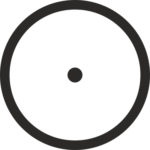 Círculo con punto central muestra imagen vectorial