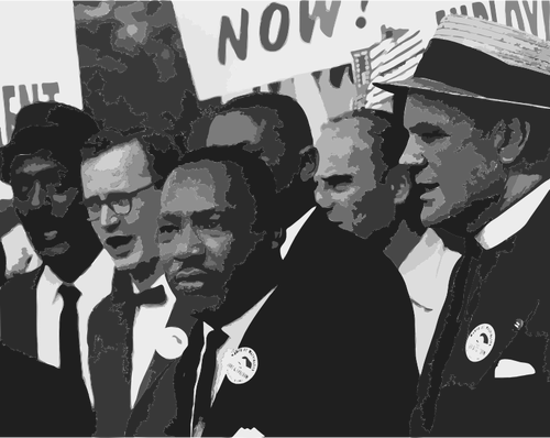 Martin Luther King com seus homens