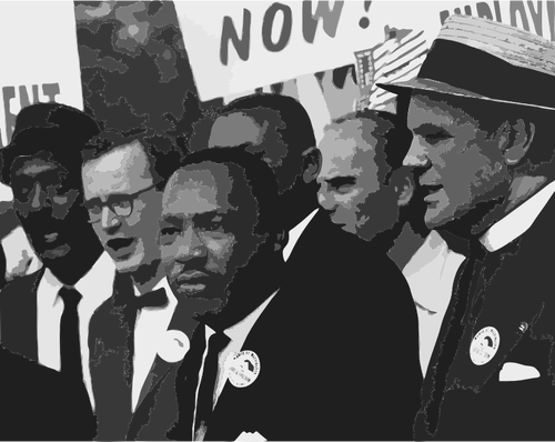 Martin Luther King avec ses hommes