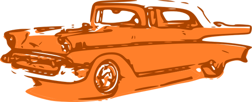 Orange classic car vector clip art