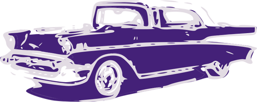 Imagen vectorial de coche clásico púrpura