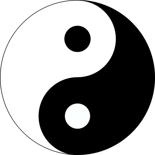 Ilustrare vector de bază Ying-Yang Simbol
