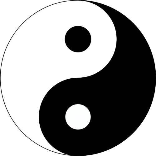 Vector Illustrasjon av grunnleggende Ying-Yang-symbol