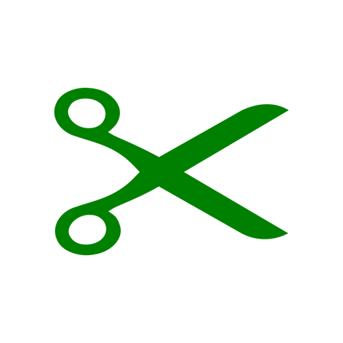 Vektor-ClipArt-Grafik grün Schere