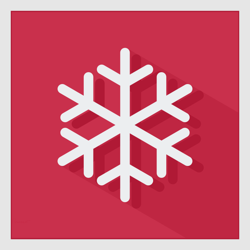 Vector graphics of winter snow crystal sign