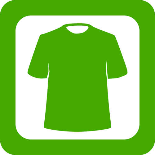 Ilustração em vetor de ícone de roupa quadrado verde