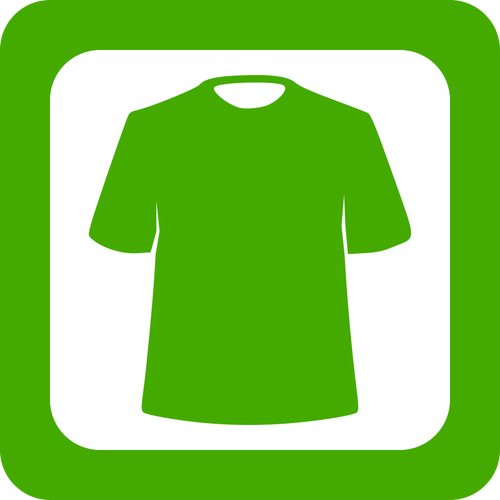 Vector illustration of green square clothing icon