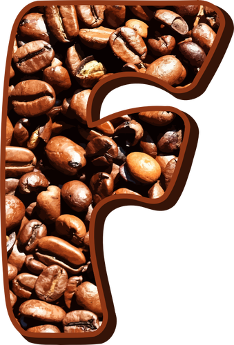 コーヒー豆タイポグラフィ F