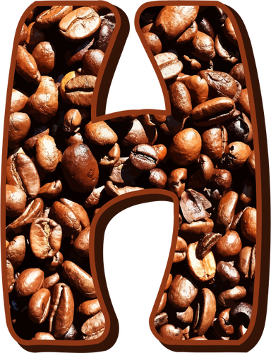 Kahve çekirdekleri tipografi H