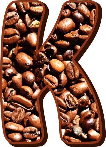 Coffee beans typography K