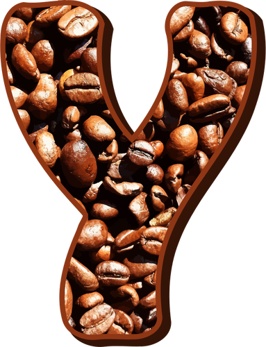 Tipografía de granos de café Y
