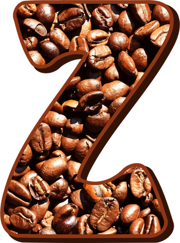 Буква Z с кофе в зернах