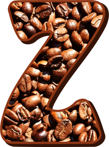 Letter Z with coffee beans