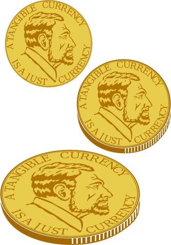 Vector clip art of gold currency coin