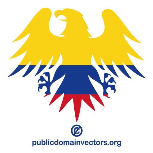 Bandera de Colombia en forma del águila