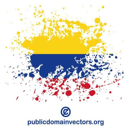 Брызги чернил колумбийским флагом