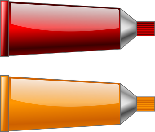 लाल और नारंगी रंग ट्यूबों के ड्राइंग वेक्टर