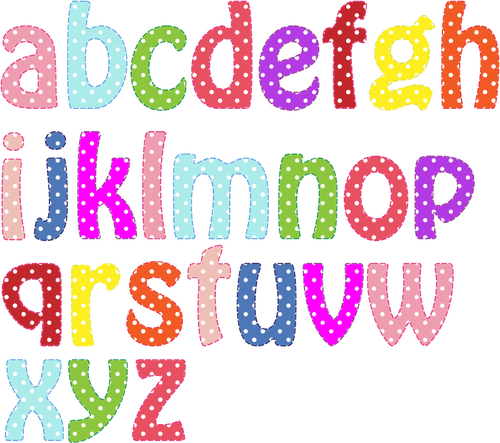 Colorful Lowercase Alphabet Public Domain Vectors