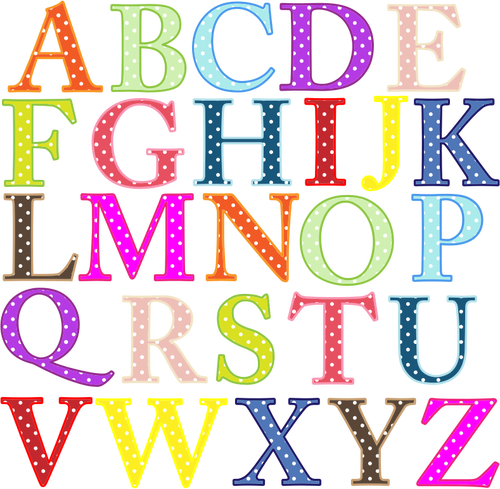 Alphabet coloré en majuscules